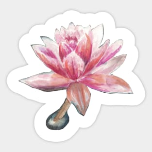 Flamingo Lotus Flower Sticker